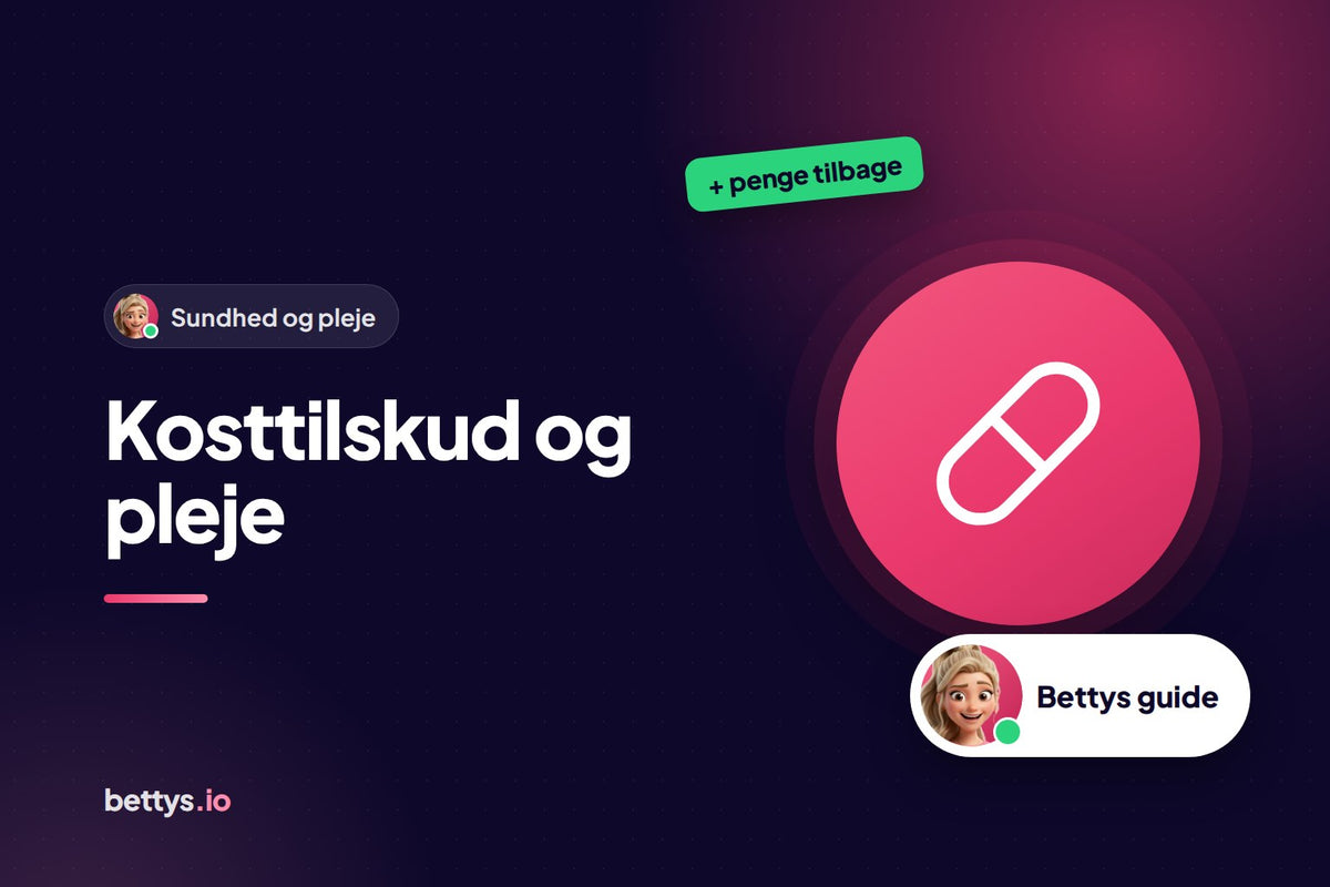 Betty fra Bettys med en pille og overskriften "Kosttilskud og pleje"